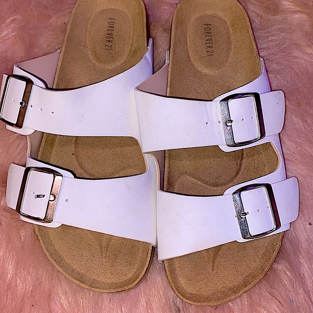White strapped forever 21 sandals